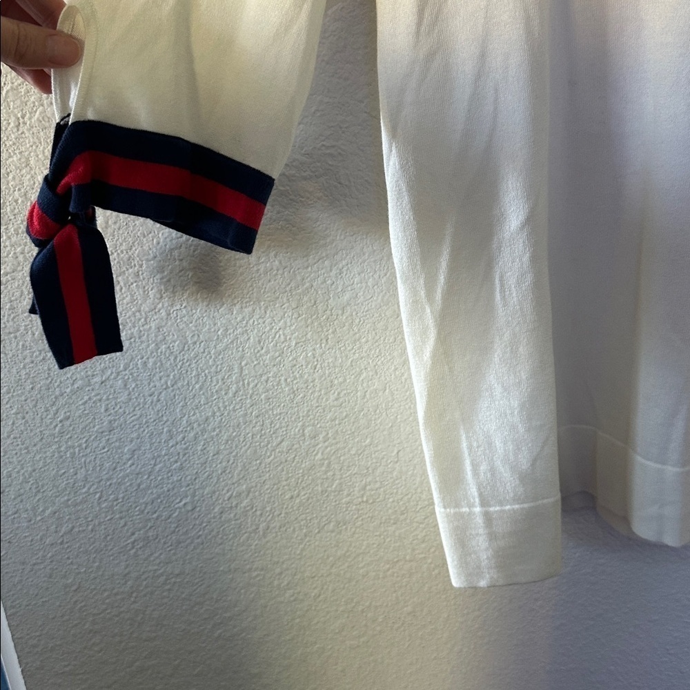 Draper James - Cream Top with Red and Blue Accents - Picture 3 of 5